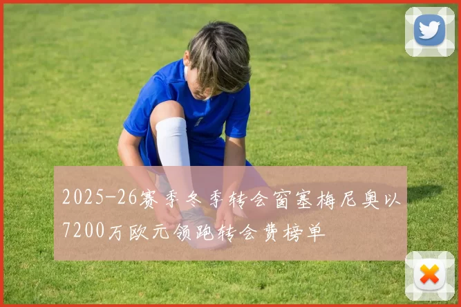 2025-26赛季冬季转会窗塞梅尼奥以7200万欧元领跑转会费榜单